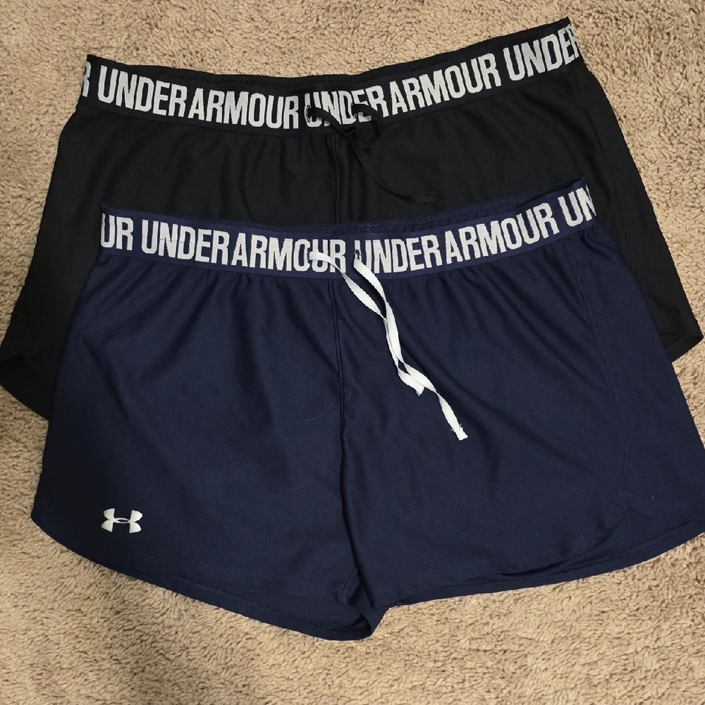 Under Armour Women's Athletic Shorts in Black and Navy- 2-Pairs